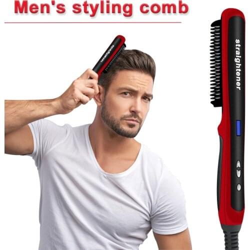 Beard Hair Straightener Brushes Quick Hair Straightener Comb Ceramic Fast Heat Beard Straightening Beauty Hair Styler Tool