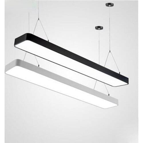 X Modern simple LED office chandelier long strip of aluminum lamp rectangular commercial lighting shopping mall project lighting