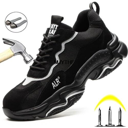 Work Boots Safety Steel Toe Shoes Men Safety Shoes Breathable Work Sneakers Men Indestructible Shoes Security Protective Shoes