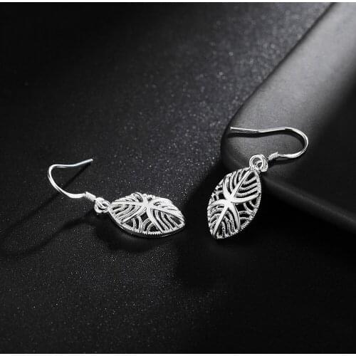 Charms elegant 925 Sterling Silver drop earrings for woman Fashion party Jewelry Christmas Gift Wedding korean vintage earrings
