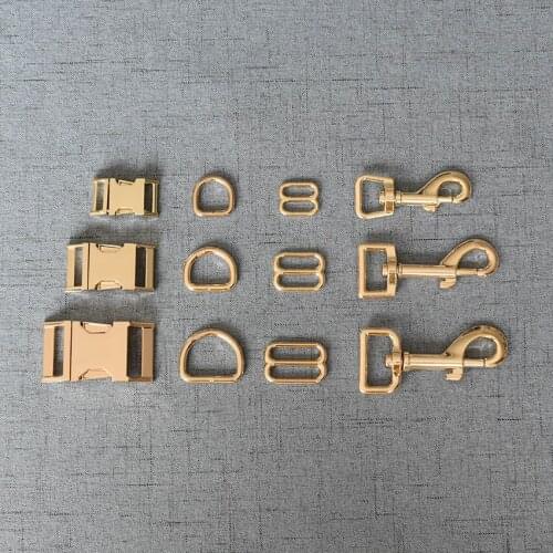 10 Sets 15mm 20mm 25mm Pet Dog Collar Paracord Metal D Ring Slider Belt Loop Breakaway Release Buckle Handmade Accessory Harness