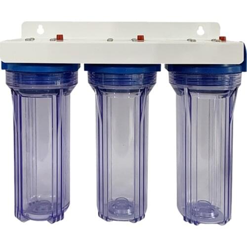 3 Stage Transparent Whole House Water Filtration System 3/4" Brass port, not include the filter cartridges