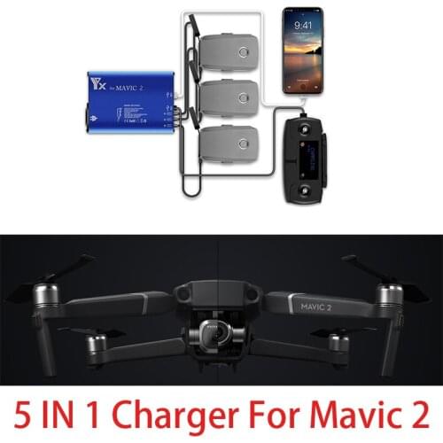 5 in 1 DJI Mavic 2 Battery Charger Hub Intelligent Battery Charging Hub for DJI Mavic 2 Pro/Zoom drone