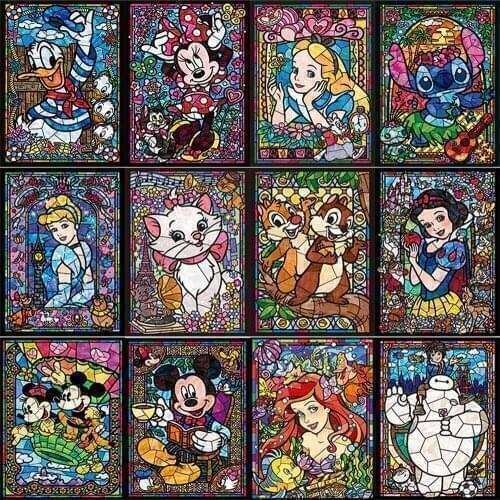 Disney Diamond Painting Cartoon Princess Fairy Animal Colorful Embroidery 5D DIY Square Round Cross Stitch Mosaic Kit Home decor