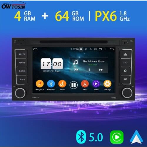 Android PX6 4+64 Car Multimedia Player For Volkswagen VW Touareg T5 Multivan GPS Navigation Bluetooth 5.0 Tethering 4G LTE Radio