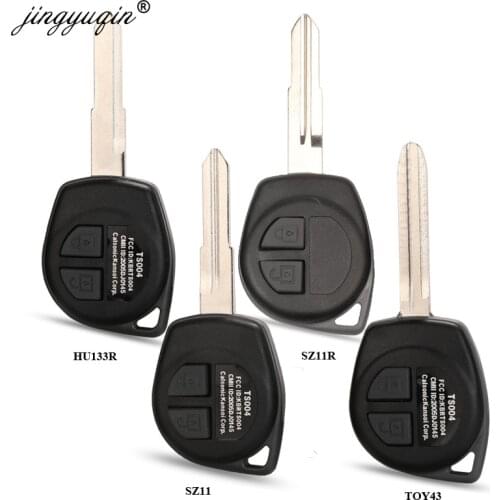 Jingyuqin 2 Buttons Remote key Case + Button Pad for Suzuki Grand Vitara Igins Alto SX4 Agila Fob Shell HU133R TOY43 SZ11R Blade