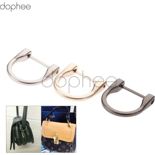 Dophee 2pcs 38*38mm Metal D Ring Buckles Detachable Openable Handbag Leather Shoulder Hand Bag Purse Strap Belt Screw Clasp DIY