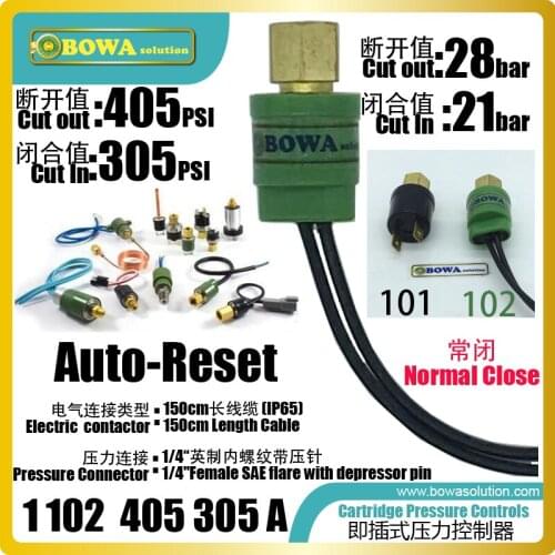 Fixed pressure switches with 1/4" female SAE flare connector and 1.5mtrs is great for R407c monoblock heat pump water heaters