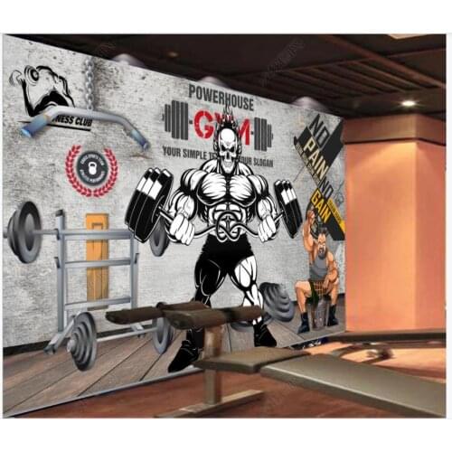 Custom photo wallpaper for walls 3d mural Modern Retro nostalgic strong man weightlifting gym background wall papers decoration