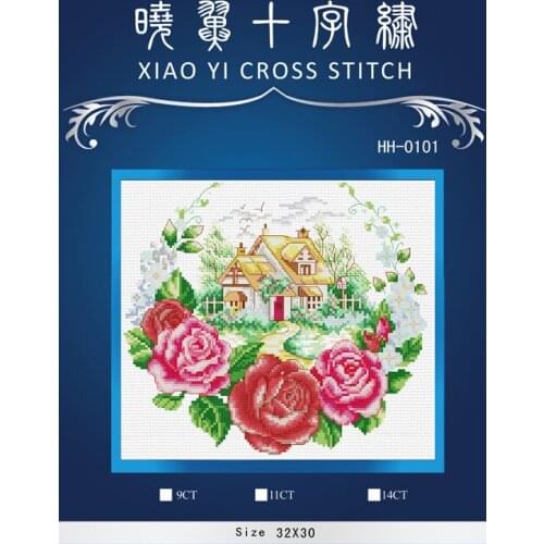 HH-0101 Rose House Counted Cross Stitch 14CT Cross-Stitch Kit Handmade Embroidery Needlework