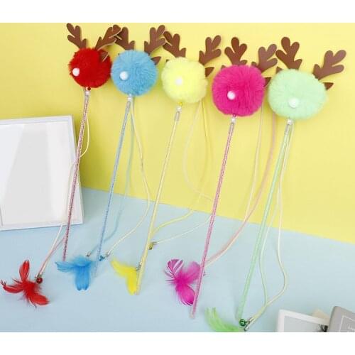 Legendog Cat Toy Wand Funny Plush Cat Interactive Wand Kitten Teaser Wand For Christmas Kitten Accessories Pet Products