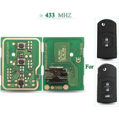 Bilchave 10pcs/Lot 2/3 Buttons 315Mhz PCB Remote Flip Car Key Electronic Circuit Board For Mazda 2/3/5/6/MX5/CX7