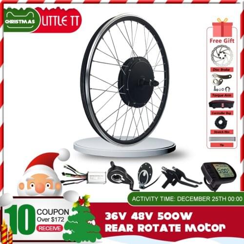 Electric Bicycle Conversion Kit 36V 48V 500W Brushless Wheel Hub Motor 20-29inch 700C EBike Rear Rotate Wheel Drive Engine