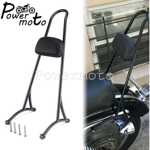 Moto Tall Sissy Bar Passenger Backrest PU Leather Pad Cushion for Harley Sportster Custom Sport XL XLH 883 R/C 1200 C/S 1996-03