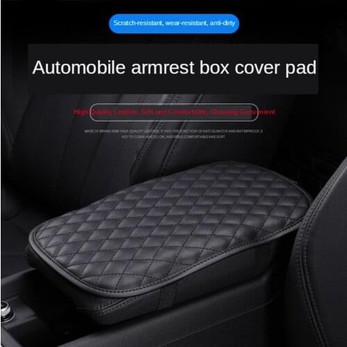 Leather Car Universal Central Armrest Cover Personalized Fashion Cartoon Car Armrest Pad Anti-skid Pad Armrest Box Pad