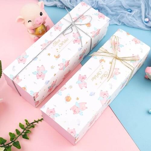 Creative Cute Pig Cookie Wrap Gift Box Wedding Party Nougat Candy Pineapple Cake Packaging Paper Boxes Decorative Gift Bags