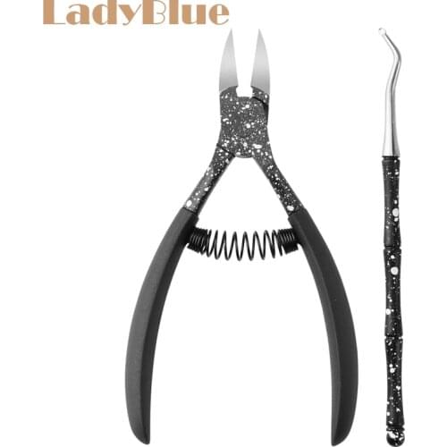 2pcs/set Cuticle Nipper Clipper Manicure Scissors Pusher Dead Skin Remover Cutter Plier Pedicure Nail Tools for Finger Toenail