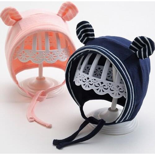 Cute Baby Hat with Ears Cotton Cartoon Baby Beanie Accessories Newborn Baby Accessories Czapki Dla Dzieci Newborn Hats AC50MZ