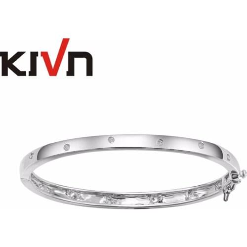 KIVN Fashion Jewelry CZ Cubic Zirconia Womens Girls Bridal Wedding Bangle Mothers Day Promotion Birthday Christmas Gifts