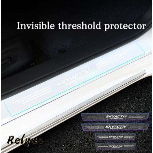 Car Door Sill Stickers Protector Anti Scratch Film For Skyactive Mazda 2 3 5 6 8 CX3 CX4 CX5 CX7 CX8 CX9 CX30 MX5 RX8