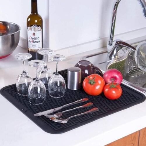 Newest Large Foldable Anti-Skid Silicone Drying Mat Bedroom Kitchen Drying Mat Dish Pad Kitchen Table Decoration Accessories Hot