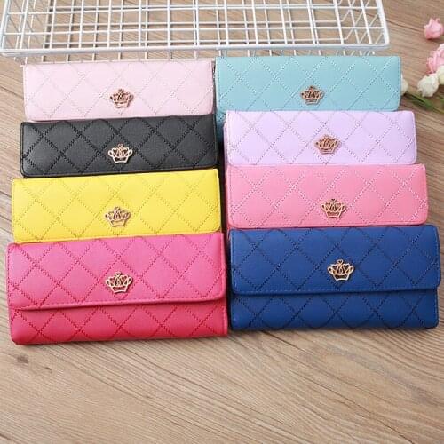 New Womens Wallet Clutch Bag Women Mid-length Embroidered Thread Concealed Buckle Wallet Vertical Square Large-capacity Wallets