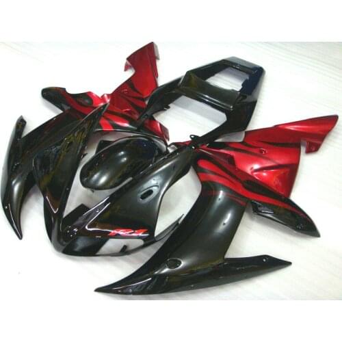 ABS plastic Motorcycle 100% Full injection fairings for YAMAHA 2002 YZF R1 2003 R1 02 03 red black Road fairing set