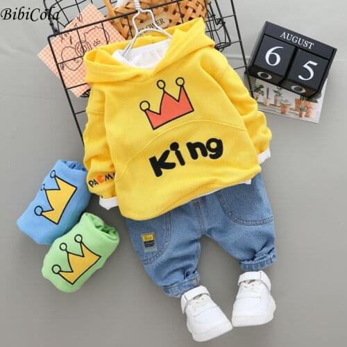 Autumn Fashion Baby Girl Clothes Cotton Long Sleeve SolidHooded Jacket + Pants 2pcs Children Tracksuit Baby Boy Clothing Set