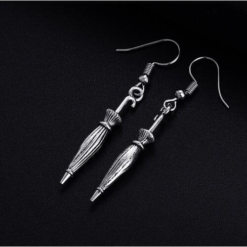Trendy Vintage Umbrella Shape Dangle Earrings for Women Girl Retro Drop Earrings Cute Small Object Earring Jewelry Bijoux