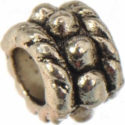 Cords beads charms bracelet round diy rope handwork antique silver metal suppliers jewelery findings 7*5mm 80pcs 2019 new arrive