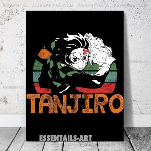 Tanjiro Kamado Vintage Demon Slayer Poster Canvas Wall Art Painting Decor Pictures Bedroom Living Room Home Decoration Prints