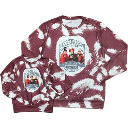 Girlymax Halloween Baby Girls Mommy &me Tie Dye Nightmare Witch Raglans Boutique Cotton Top T-shirt Long Sleeve Kids Clothing