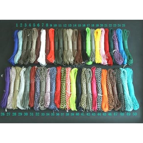 10pcs/lot 50 colors Parachute Cord Lanyard Rope Camping Forsurvival equipment/Drying clothes/DIY decoration etc