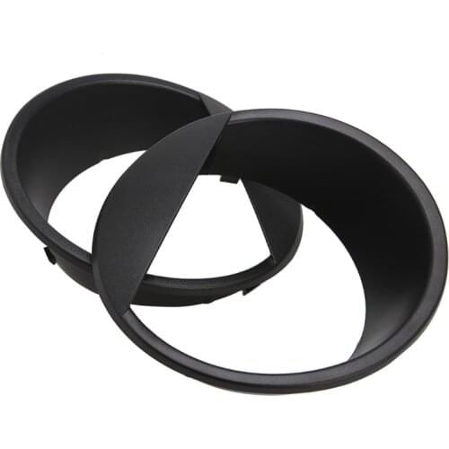 2x Bezels Front Light Headlight Angry Bird Trim Cover ABS For Jeep Wrangler 2007-2015 E7CA