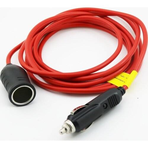 3.6m/12ft 1.8m/6ft 12V/24V Car Cigarette Lighter Power Plug Socket Copper Cord Adapter Extension Wire Cable