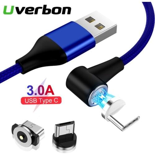 3A Magnetic Micro USB Cable Fast Charging USB Type C Cable Magnet Charger Data Charge Cable Cord For Huawei Samsung Xiaomi