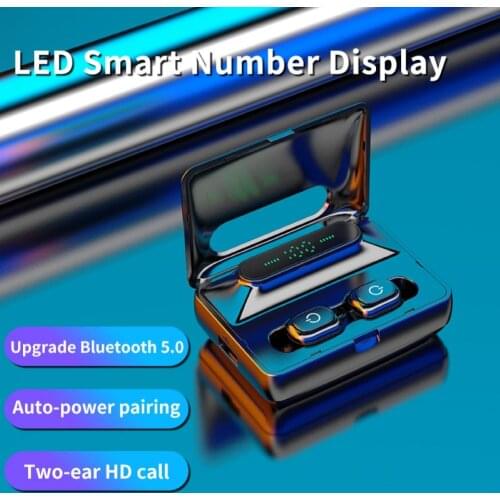 5.0 TWS BluetoothHeadphones Stereo Sports Waterproof Earplugs Wireless Earphones LED Smart Number Display