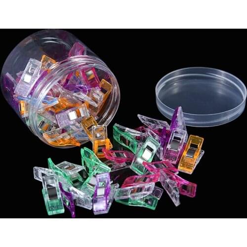 50Pcs Sewing Clips Plastic Fabric Craft Patchwork Sewing Knitting Clip 2.7*1cm For Sewing DIY Crafts Home Office Supplies