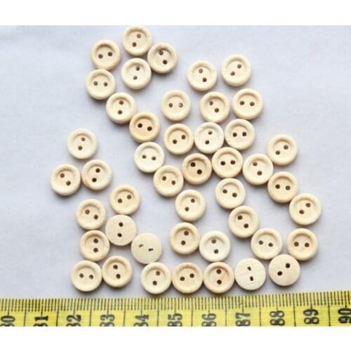 600pcs of Round 2 holes Wood Wooden Buttons, Natural Color - 10mm D25