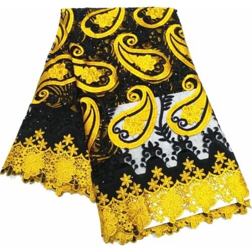 African Lace Fabric French Lace 5yards/pcs Nice Embroidery voile lace in switzerland African Style For Party Dresses c18-4