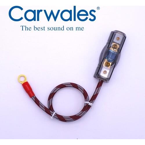 Car Audio Amplifier Circuit Breaker 60A 12V Fuse Holder AFS Style Installation Wires Cable 25CM 8GA 10GA Stereo Amplifier Refit