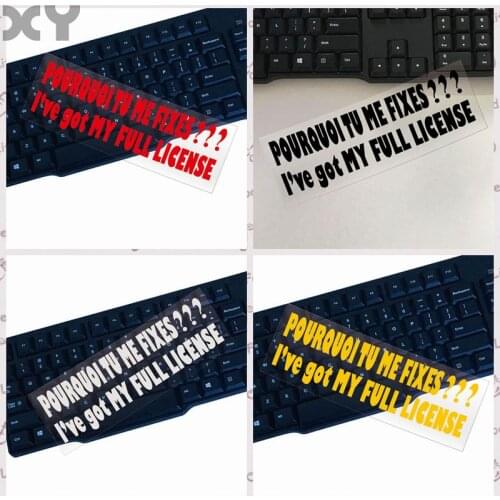 XY Pourquoi Tu Me Fix Car Stickers Funny Text Motorcycle Stickers Waterproof Reflective Drop Shipping