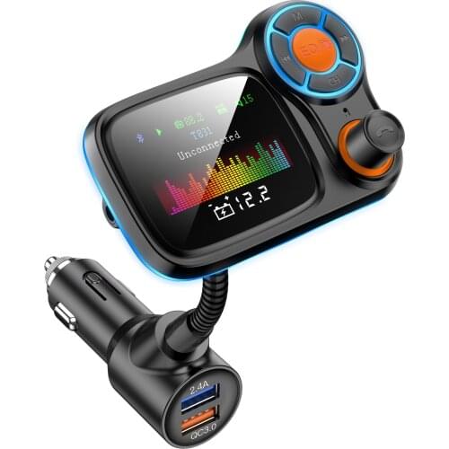 T831 double usb QC 3.0 fast charging wireless hansfree 5.0 Car MP3 Player FM Transmitter Receiver Smart Car Charger Kit
