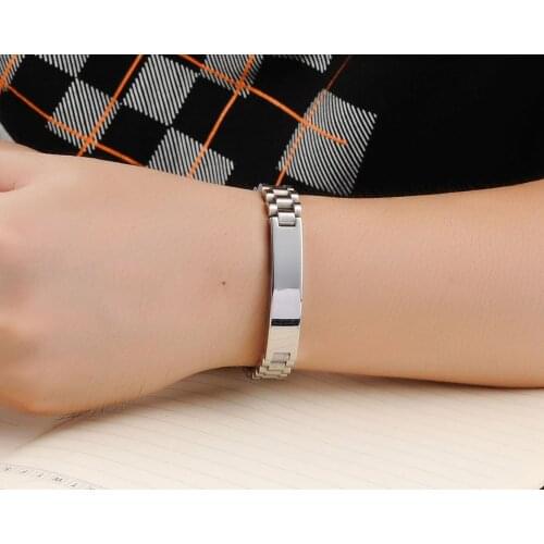 Stainless Steel Bracelet Silver Personality Bracelet magnetic Bracelet Simple Carter Luxury Mens Buckle Bracelet Friendship