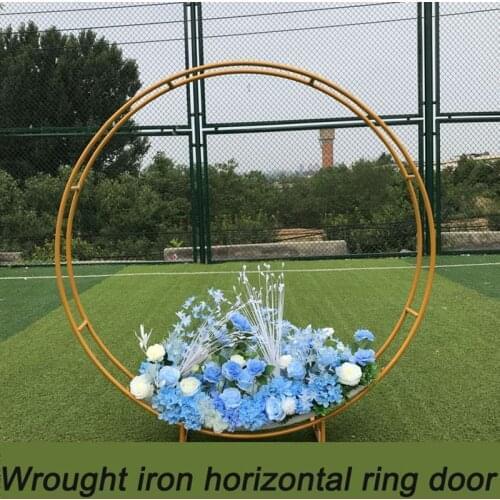 Wedding Props Wrought Iron Circle Double Rod Frame Party Background Decoration Flower Stand Wedding Arch Decoration Shelf
