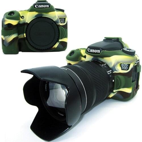 Roadfisher Black Camo Silica Gel Camera Cover Protective Bag Case Shell For DSLR Canon EOS 700D 6D 5D3 5DS 5DR 5D4 70D 80D 100D