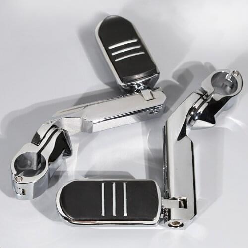 Motorcycle Long Footpegs Long Angled Adjustable 32mm Highway Foot Pegs Pedal Mount Clamps For Harley For Honda For Yamaha Dyna