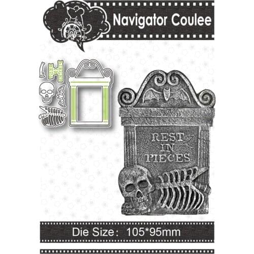 Halloween Cutting Mold 2021 Skeleton Tombstone Bat Dead Scrapbook Metal Decoration Clear Stamp DIY Craft Creative Layering
