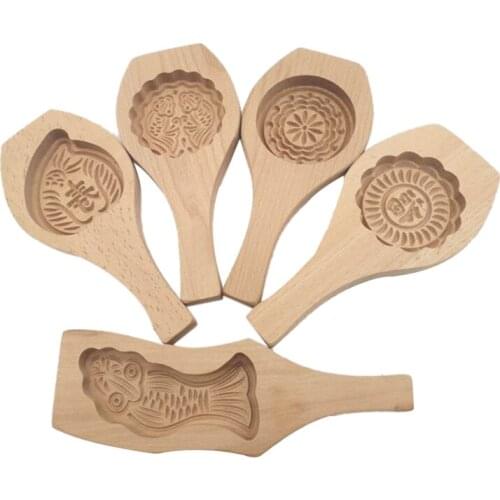 Wooden Moon Cake Mold Set Of 5 Pastry Mold Baking Tool For Making Mung Bean Cake Mold Chocolate Mold Cake Decors