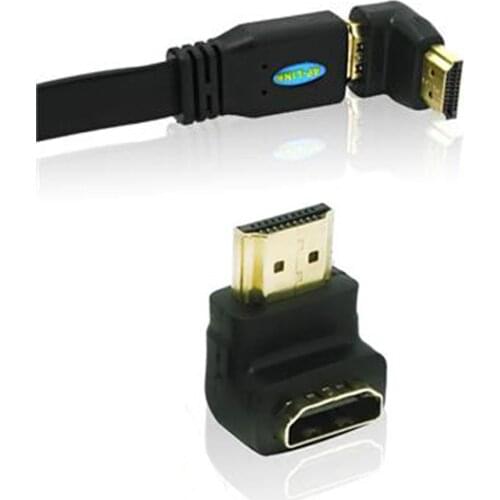HDMI-compatible Male to Female Connector Adapter 270/90 Degree Gold Plated Right Angle Allows To Connect HDMI-compatible Cables